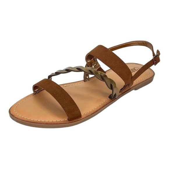 Carlos Santana Radley Brown Faux Leather Slingback Womens Sandals Size 9M - Picture 2 of 9